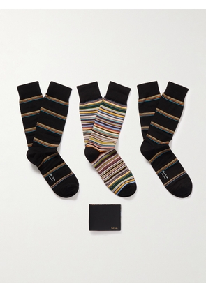 Paul Smith - Leather Billfold Wallet and Three-Pack Cotton-Blend Socks Gift Set - Men - Multi