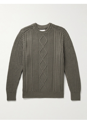 NN07 - Caleb 6619 Cable-Knit Organic Cotton Sweater - Men - Green - S