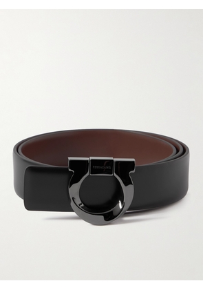 FERRAGAMO - 3.5cm Gancini Reversible Leather Belt - Men - Black - EU 85