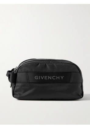 Givenchy - G-Trek Logo-Print Webbing-Trimmed Ripstop Wash Bag - Men - Black