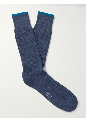 Paul Smith - Edward Logo-Print Cotton-Blend Socks - Men - Blue