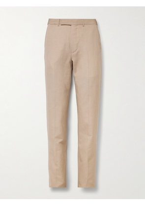 Zegna - Trofeo Slim-Fit Wool and Linen-Blend Suit Trousers - Men - Neutrals - IT 46