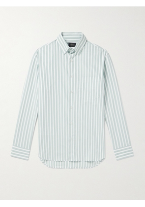 Brioni - Striped Cotton-Poplin Shirt - Men - Green - S