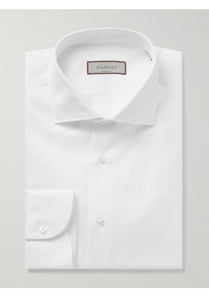 Canali - Slim-Fit Cutaway-Collar Cotton-Twill Shirt - Men - White - EU 37