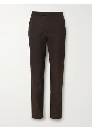Zegna - Trofeo Slim-Fit Wool and Linen-Blend Suit Trousers - Men - Brown - IT 46