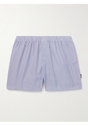 Zegna - Striped Cotton-Poplin Boxer Shorts - Men - Blue - S