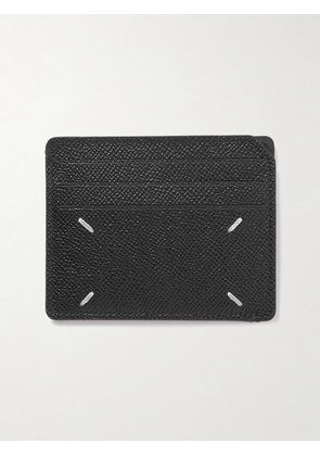 Maison Margiela - Logo-Embroidered Full-Grain Leather Cardholder - Men - Black