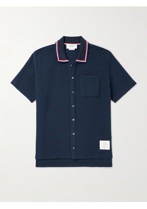 Thom Browne - Striped Waffle-Knit Cotton Shirt - Men - Blue - 0