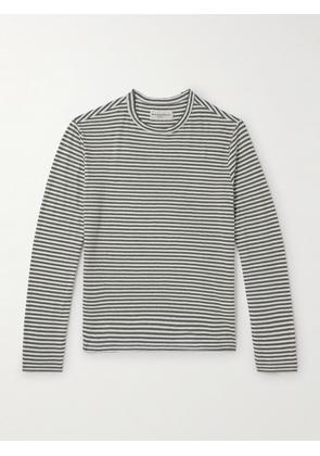 Officine Générale - Striped Stretch-Linen Jersey T-Shirt - Men - Green - XS