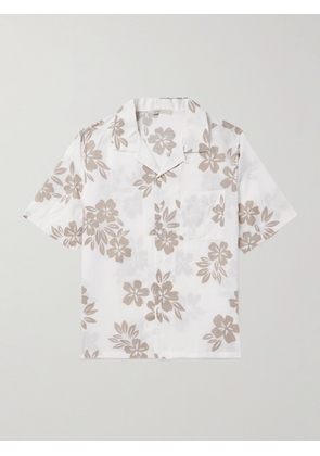 Onia - Air Convertible-Collar Floral-Print Linen and Lyocell-Blend Shirt - Men - White - S