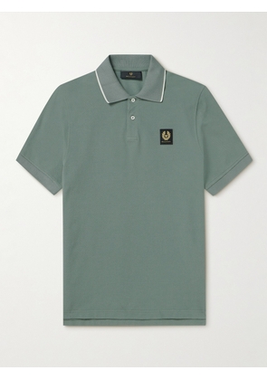 Belstaff - Logo-Appliquéd Cotton-Piqué Polo Shirt - Men - Green - S