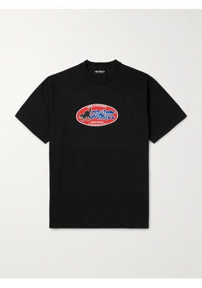 Carhartt WIP - Cat Sticker Logo-Print Cotton-Jersey T-Shirt - Men - Black - XS
