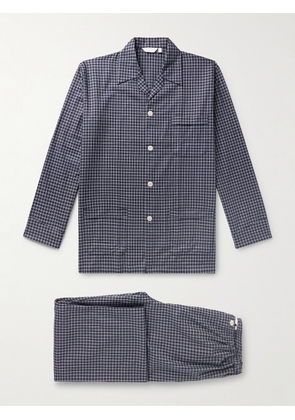 Derek Rose - Braemar 32 Checked Brushed Cotton-Twill Pyjama Set - Men - Blue - S