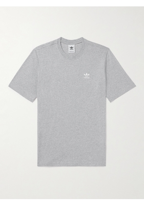 adidas Originals - Essentials Logo-Embroidered Cotton-Jersey T-Shirt - Men - Gray - XS