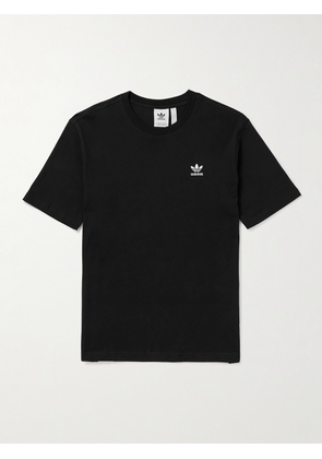 adidas Originals - Essentials Logo-Embroidered Cotton-Jersey T-Shirt - Men - Black - XS