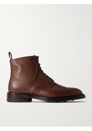 Kingsman - George Cleverley Taron Cap-Toe Pebble-Grain Leather Boots - Men - Brown - UK 7