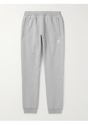 adidas Originals - Essentials Tapered Logo-Embroidered Cotton-Blend Jersey Sweatpants - Men - Gray - XS