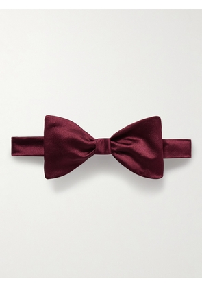 Kingsman - Drake's Self-Tie Tussah Silk-Satin Bow Tie - Men - Burgundy