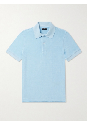 TOM FORD - Cotton-Blend Terry Polo Shirt - Men - Blue - IT 44