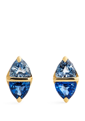 Emily P. Wheeler Yellow Gold And Sapphire Diamond Stud Earrings