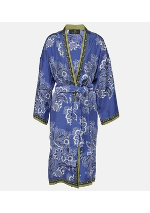 Etro Printed silk twill robe