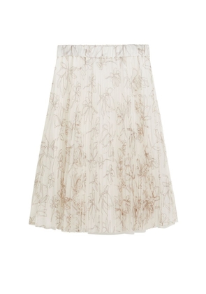 Brunello Cucinelli Kids Pleated Floral Print Skirt (4-12+ Years)
