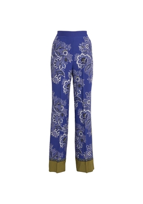 Etro Silk Floral Palazzo Trousers