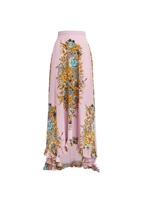 Etro Silk Floral Print Midi Skirt
