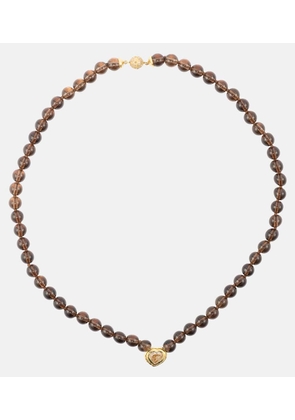 Octavia Elizabeth 18kt gold chain necklace with diamonds and quartz
