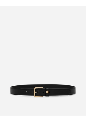 Dolce & Gabbana Dg Logo Belt - Woman Belts Black Leather 80