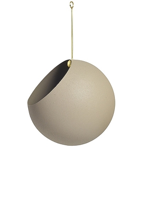 AYTM Globe Large Hanging Flowerpot in Taupe & Gold - Taupe. Size all.