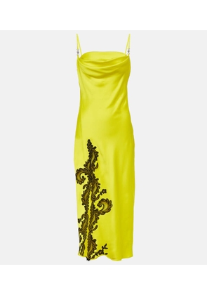 Versace Barocco lace-appliqué slip dress