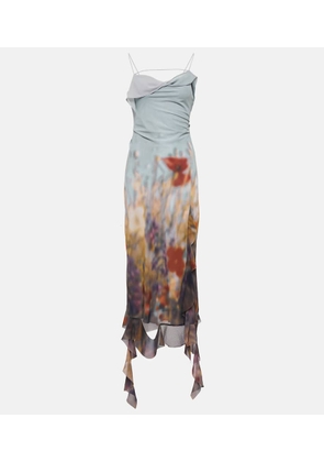 Acne Studios Delousi floral ruffled midi dress