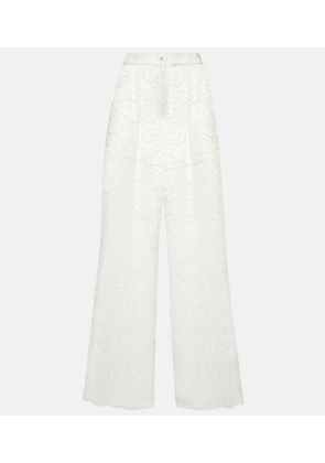 Dolce&Gabbana High-rise lace wide-leg pants