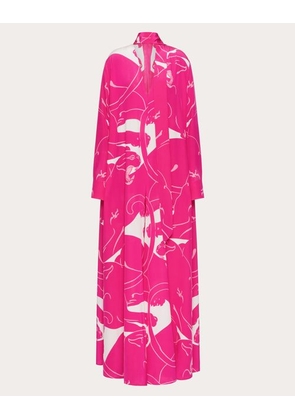 Valentino CREPE DE CHINE PANTHER JUMPSUIT Woman PINK PP/WHITE 46