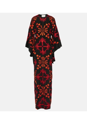 Johanna Ortiz Embroidered silk maxi dress