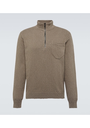 Stone Island Compass cotton and linen half-zip sweater