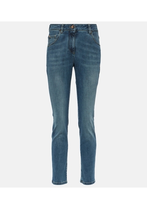 Brunello Cucinelli High-rise cropped skinny jeans