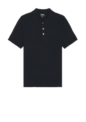 A.P.C. Polo Gregory in Navy - Navy. Size S (also in L).