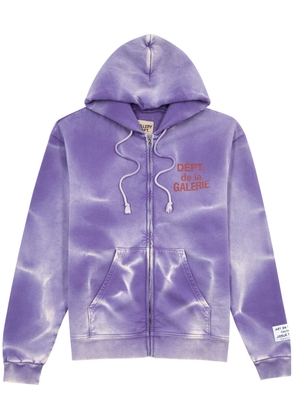 Gallery Dept. Tie-dyed Logo Hooded Cotton Sweatshirt - Purple - XL