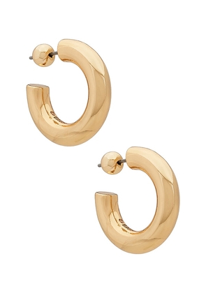 BaubleBar Small Delia Earrings in Metallic Gold.