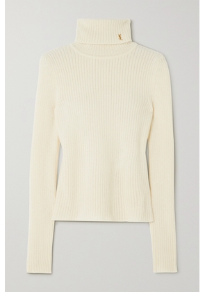 SAINT LAURENT - Ribbed-knit Turtleneck Sweater - Off-white - XS,S,M,L,XL