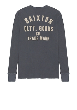 Brixton Woodburn Long Sleeve Thermal in Blue. Size L, XL.