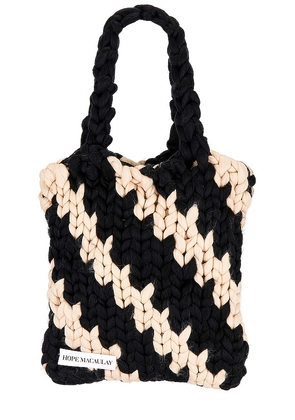 Hope Macaulay Diagonal Colossal Knit Tote Bag in Black.