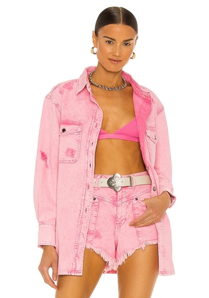retrofete Doreen Shirt in Pink. Size S.