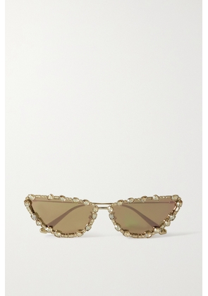DIOR Eyewear - Missdior B1u Cat-eye Crystal-embellished Gold-tone Sunglasses - One size