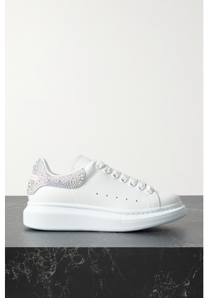 Alexander McQueen - Crystal-embellished Leather Exaggerated-sole Sneakers - White - IT36,IT36.5,IT37,IT37.5,IT38,IT38.5,IT39