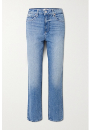 PAIGE - + Net Sustain Noella Distressed High-rise Straight-leg Organic Jeans - Blue - 23,24,25,26,27,28,29,30,31,32