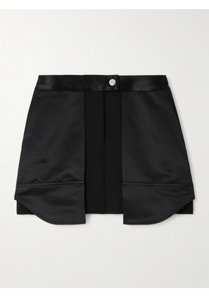 Helmut Lang - Inside Out Satin And Crepe Mini Skirt - Black - US0,US2,US4,US6,US8,US10,US12