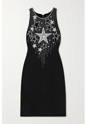 Balmain - Crystal-embellished Stretch-silk Mini Dress - Black - FR34,FR36,FR38,FR40,FR42